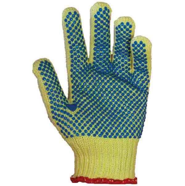 GLOVE KEVLAR COTTON PLAT;DOT 1 SIDE BROWN OE LG - Latex, Supported